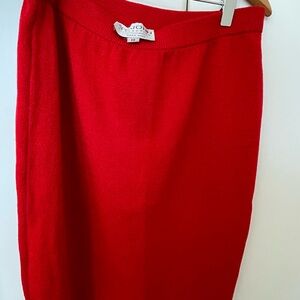 St. John Vibrant Red Pencil Skirt